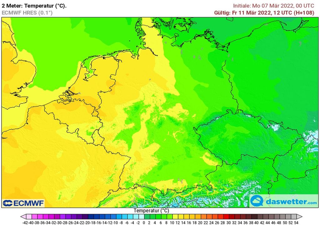 Erwärmung im Westen ECMWF Erwärmung im Westen ECMWF