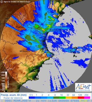 Nuevos productos radar de AEMET en Internet: las imágenes de acumulación en 6h. Parte III y final