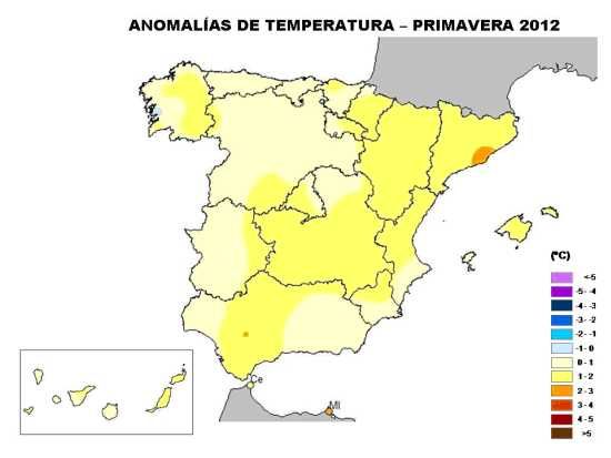 2012: Una Primavera Seca Y Cálida Temperatura primavera 2012