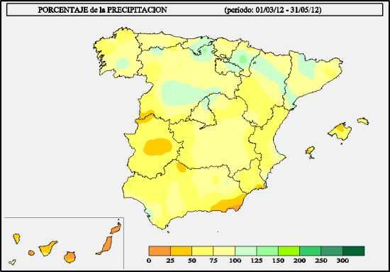 2012: Una Primavera Seca Y Cálida Precipitación primavera 2012