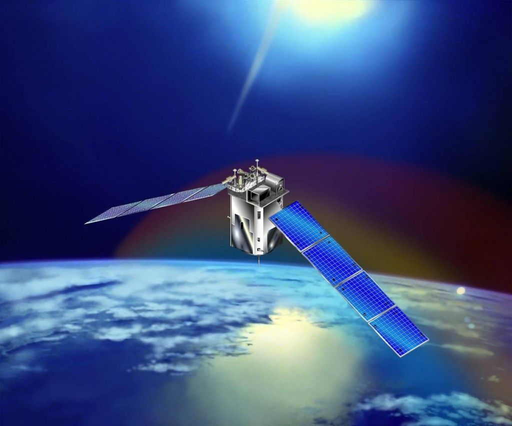 Recreación artística del satélite TIMED de la NASA, que contiene el sensor SABER, que ha detectado el incremento del CO2 en la alta atmósfera.