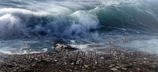 Simulación a varios años vista de los detritus del tsunami de Japón de 2011
