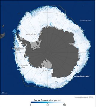 Vídeo de la evolución del hielo marino antártico en 2015