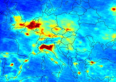 Dióxido de nitrógeno sobre Europa Dióxido de nitrógeno sobre Europa