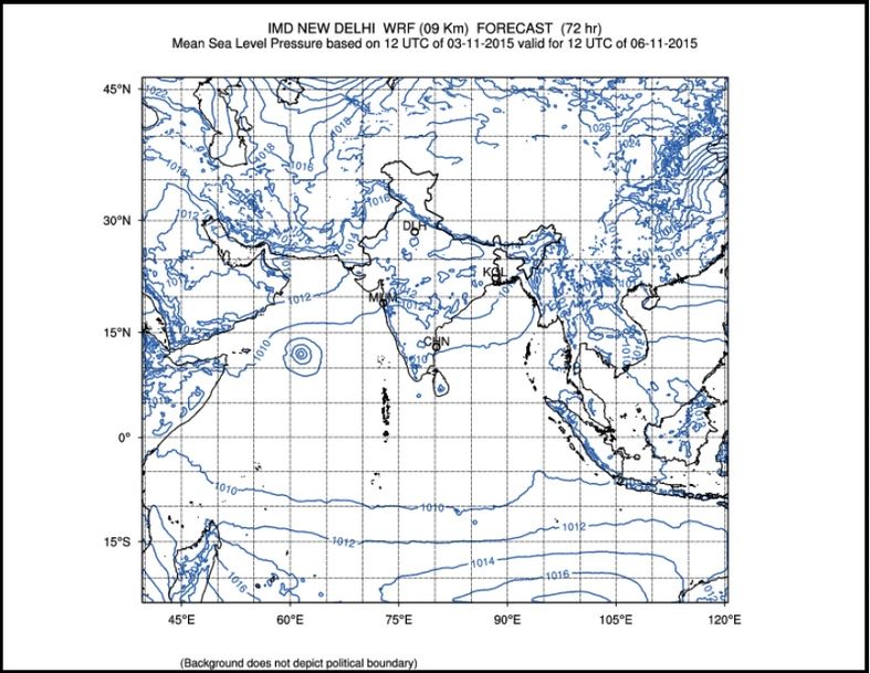 Vientos y geopotencial en 850 hPa y presión a nivel del mar para el próximo día 6 de noviembre.
