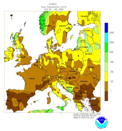 La sequía en parte de Europa