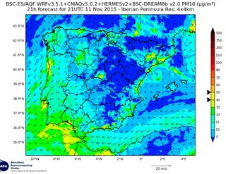 Previsiones de contaminación del aire en toda Europa