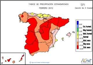 La sequía en mapas de febrero de 2012