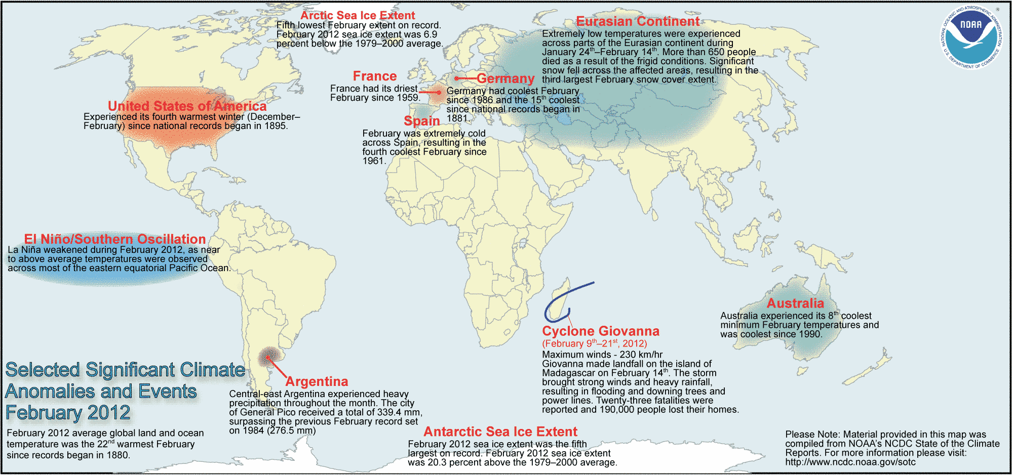 Estado del análisis global del clima de febrero de 2012 