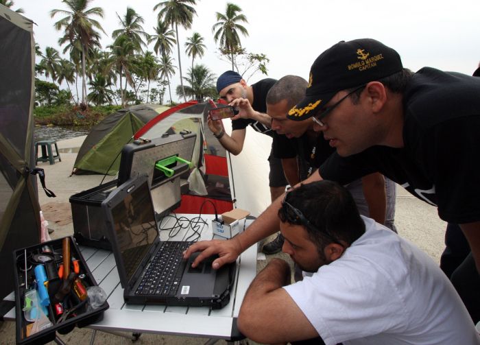 Figura 3.- Estación portátil de seguimiento y toma de datos durante la campaña de observación de los relámpagos del Catatumbo
