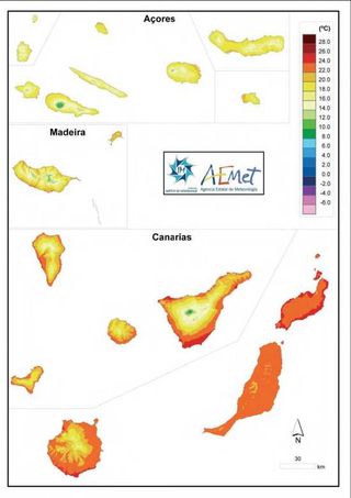 Publicado el Atlas Climático de los archipiélagos de Canarias, Madeira y Azores 