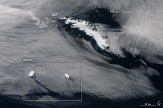 Los icebergs también generan estelas y ondas de nubes