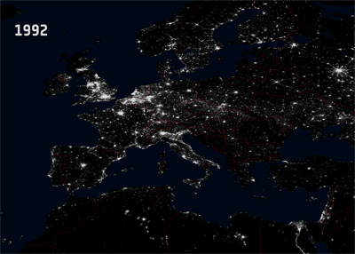 Iluminación nocturna en Europa Iluminación nocturna en Europa