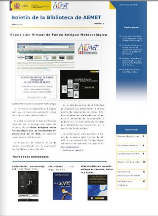 Boletín electrónico de la Biblioteca de AEMET