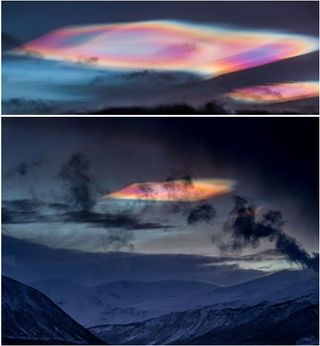 Nubes estratosféricas polares coloridas
