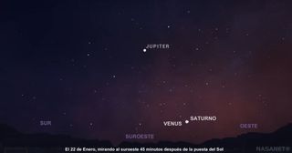 22 de enero: la conjunción de Venus y Saturno