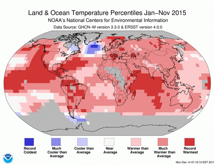 2015 se une al calificativo de año cálido: gráfico interactivo