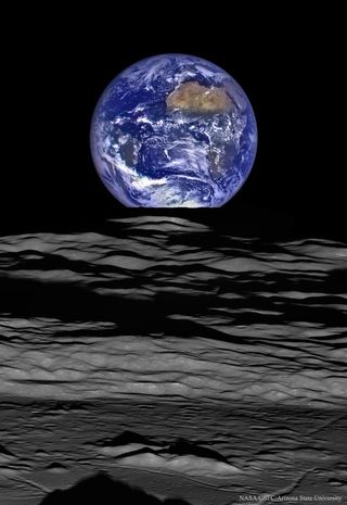 La puesta lunar de la Tierra desde LRO