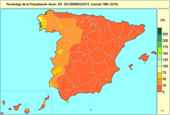 Avance climatológico de diciembre de 2015