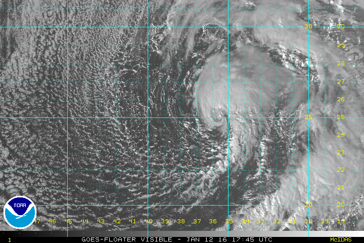 Imagen VIS de las 17:45 UTC, NOAA