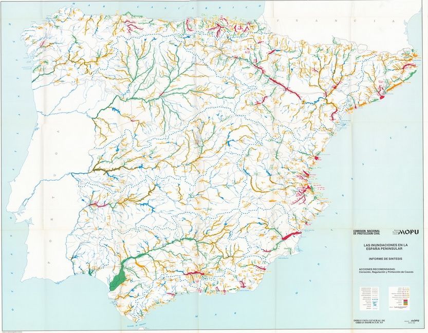 Mapa síntesis de inundaciones en España. MAGRAMA