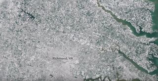 Landsat ve la ventisca (blizzard) pasada del este de EE.UU.