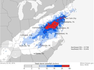 La borrasca invernal de nieve de enero de 2016 en EEUU fue de categoría 4