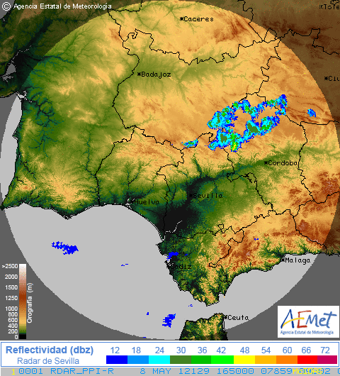 Algo anómalo al norte de Sevilla y Córdoba ....