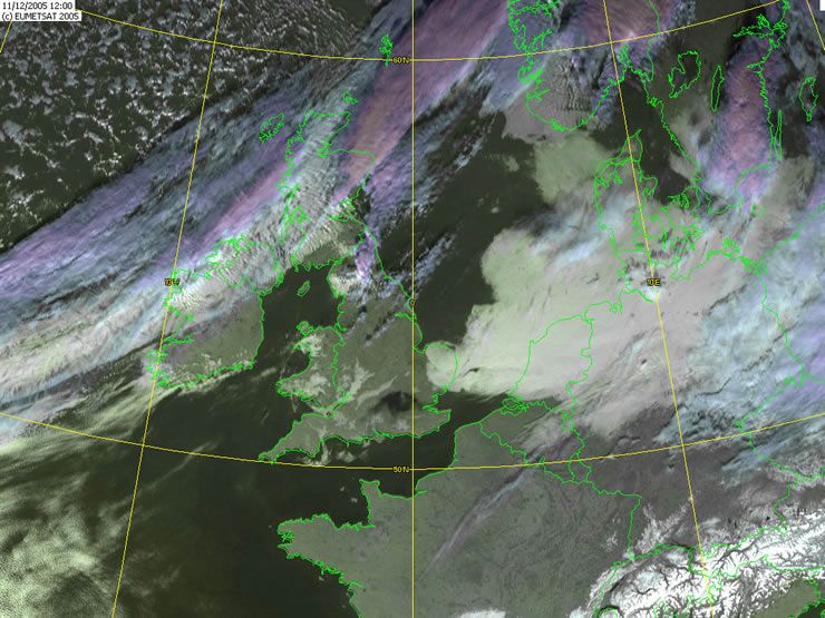 Imagen VIS 0.6 del MET8 de las 12 UTC del día 11. Fuente WOKINGHAM WEATHER.