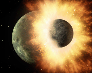 Un inmenso choque frontal entre la Tierra y un protoplaneta dio lugar a la Luna