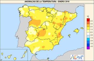 Enero 2016, extremadamente cálido y muy húmedo