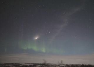 Baile de Sentinel-3A con las luces del norte