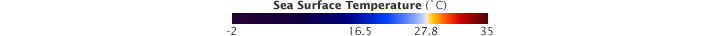 Imagen reciente del 30 de mayo de 2012 de las temperaturas superficiales del mar: ni muy frías, ni muy cálidas. Fuente: NASA