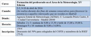 Formación en el Área de la Meteorología. XV Edición