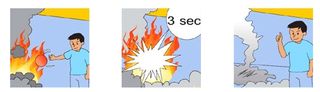 Simplemente tire esta bola para extinguir un incendio