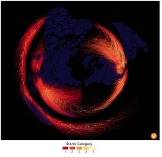 Todos los ciclones tropicales vistos desde los Polos