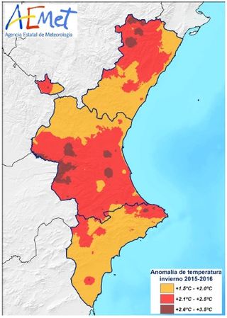 Avance climatológico del invierno 2015-2016 en la Comunidad Valenciana