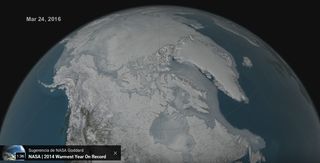 Récord más bajo de la máxima cobertura del hielo marino ártico en 2016