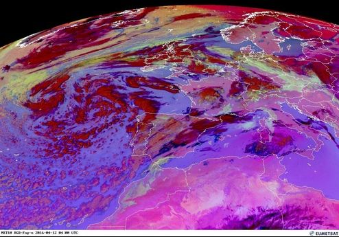 Imagen RGB tipo fog de EUMETSAT