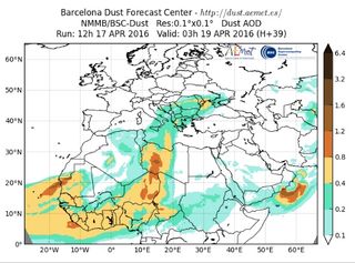 Predicciones de polvo mineral atmosférico al ACMAD