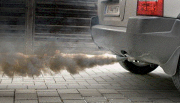 Emisión de carbono negro de hollín de un vehículo diesel