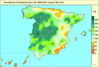 Abril 2016, muy húmedo y normal en temperaturas