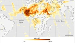 Irrupción en la atmósfera de polvo del Sahara