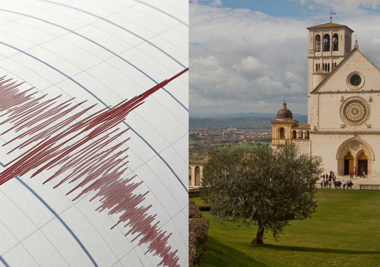 Il simbolo del grave terremoto che colpì Umbria e Marche il 26 settembre 1997 fu la Basilica di San Francesco d'Assisi, vicino Perugia. Nel crollo della volta morirono quattro persone e fu gravemente danneggiata la Volta di Cimabue e Giotto.