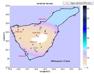 Medida en tiempo cuasi-real y predicción a 24h del contenido atmosférico de agua precipitable a partir de una red de receptores GPS en la isla de Tenerife