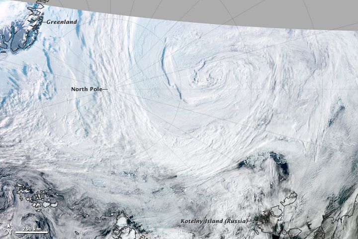 Imagen de NASA Earth Observatory por Jesse Allen y Robert Simmon Imagen de NASA Earth Observatory por Jesse Allen y Robert Simmon, usando datos de VIIRS. Texto de Adam Voiland con información de Robert Walsh, Xiangdong Zhang, y Steve Vavrus.