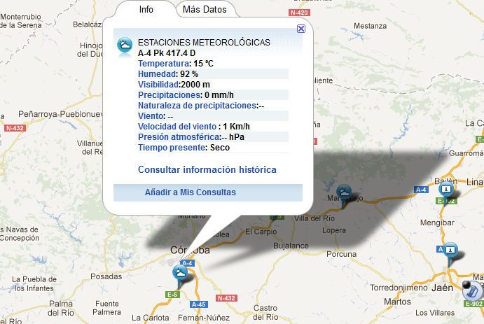 Figura 3. Idem que figura 2 pero mostrando información en tiempo real. Figura 3. Idem que figura 2 pero mostrando información en tiempo real.