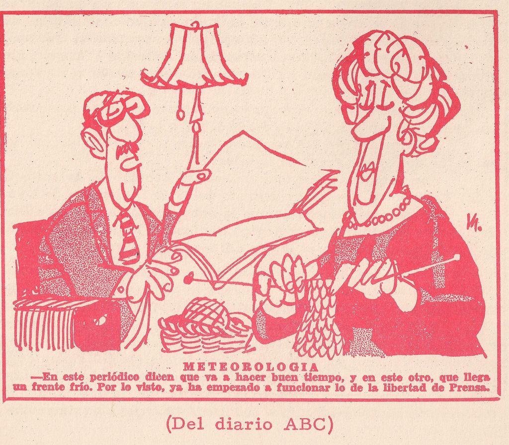 Viñeta de Mingote publicada en ABC Viñeta de Mingote publicada en ABC. Fuente: Boletín de la Asociación Meteorológica Española, 1965, 6, 5.