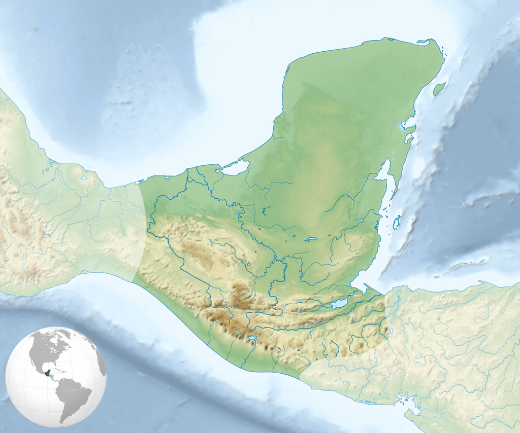 Extensión del área maya y su localización en el globo terrestre