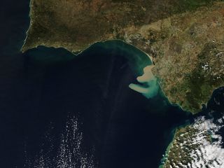 Pluma de sedimentos en las costas españolas